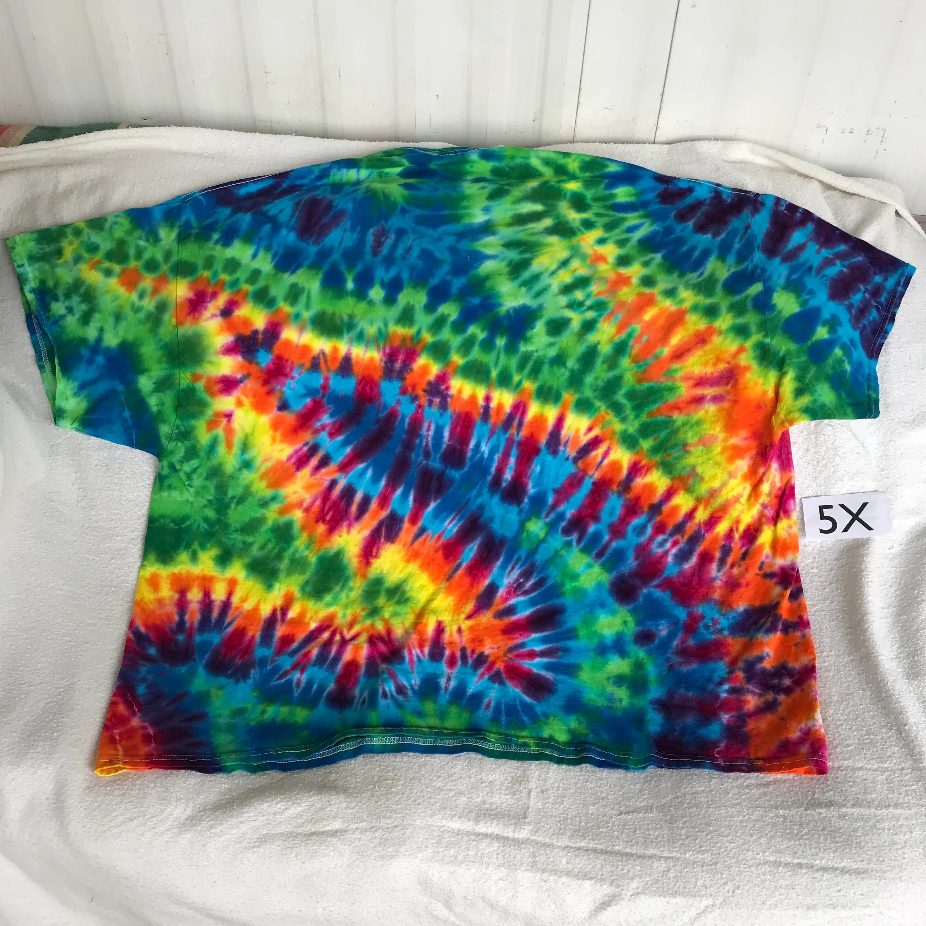 5X Tie-Dye Tee in Wild Rainbow Colors