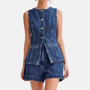Abel Denim High Waist Relaxed Fit Shorts