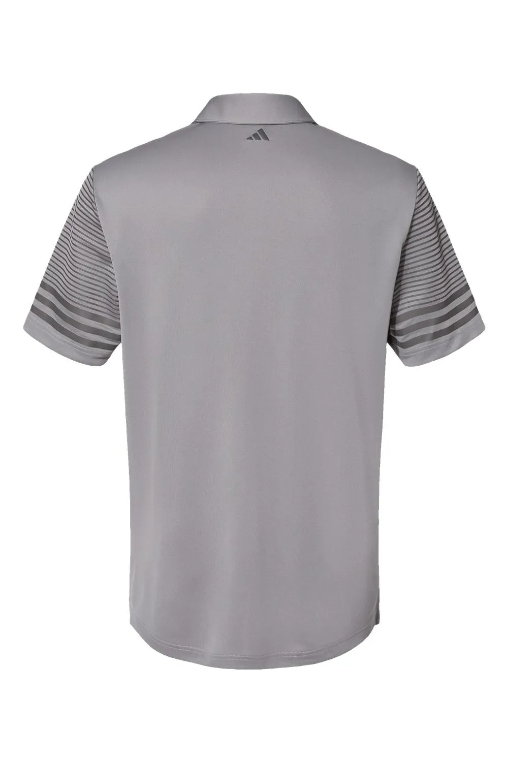Adidas Mens Striped UPF 50  Short Sleeve Polo Shirt - Grey/Grey - NEW