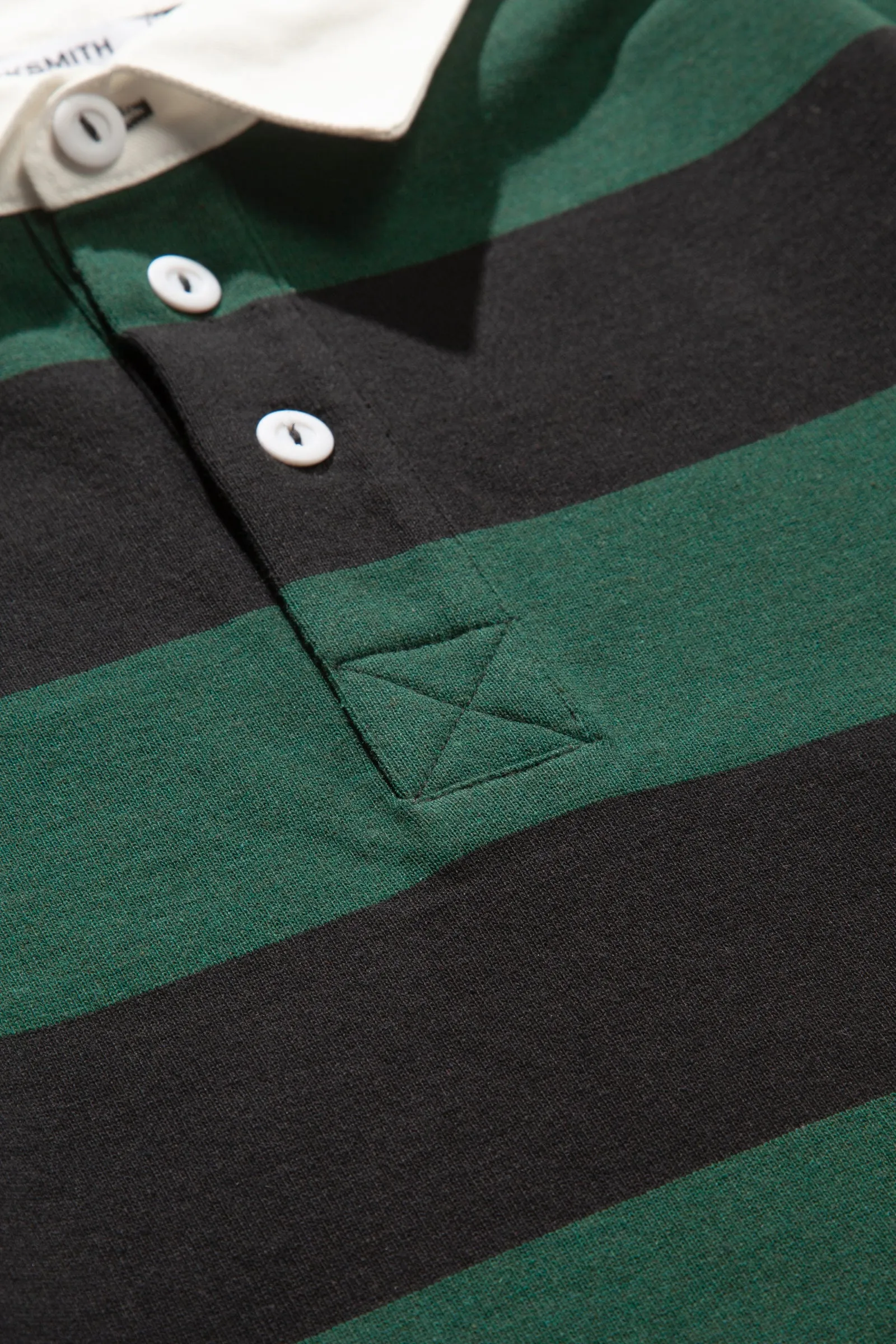 Blacksmith - Yarn Dye Striped Rugby - Forest/Black