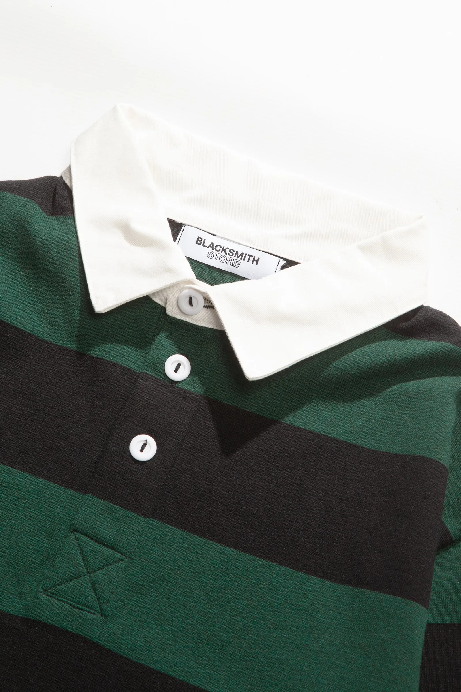 Blacksmith - Yarn Dye Striped Rugby - Forest/Black