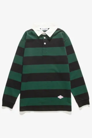 Blacksmith - Yarn Dye Striped Rugby - Forest/Black