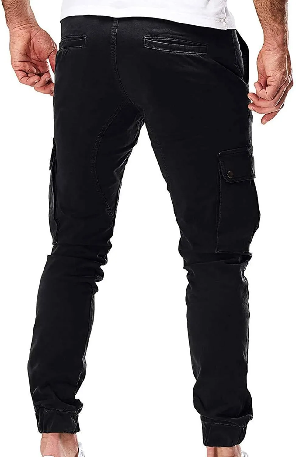 Cargo Sweatpants for Men Multi Pockets Skinny-Fit Slacks Tapered Loose Trousers Outdoor Fashion Slim Sport Pants