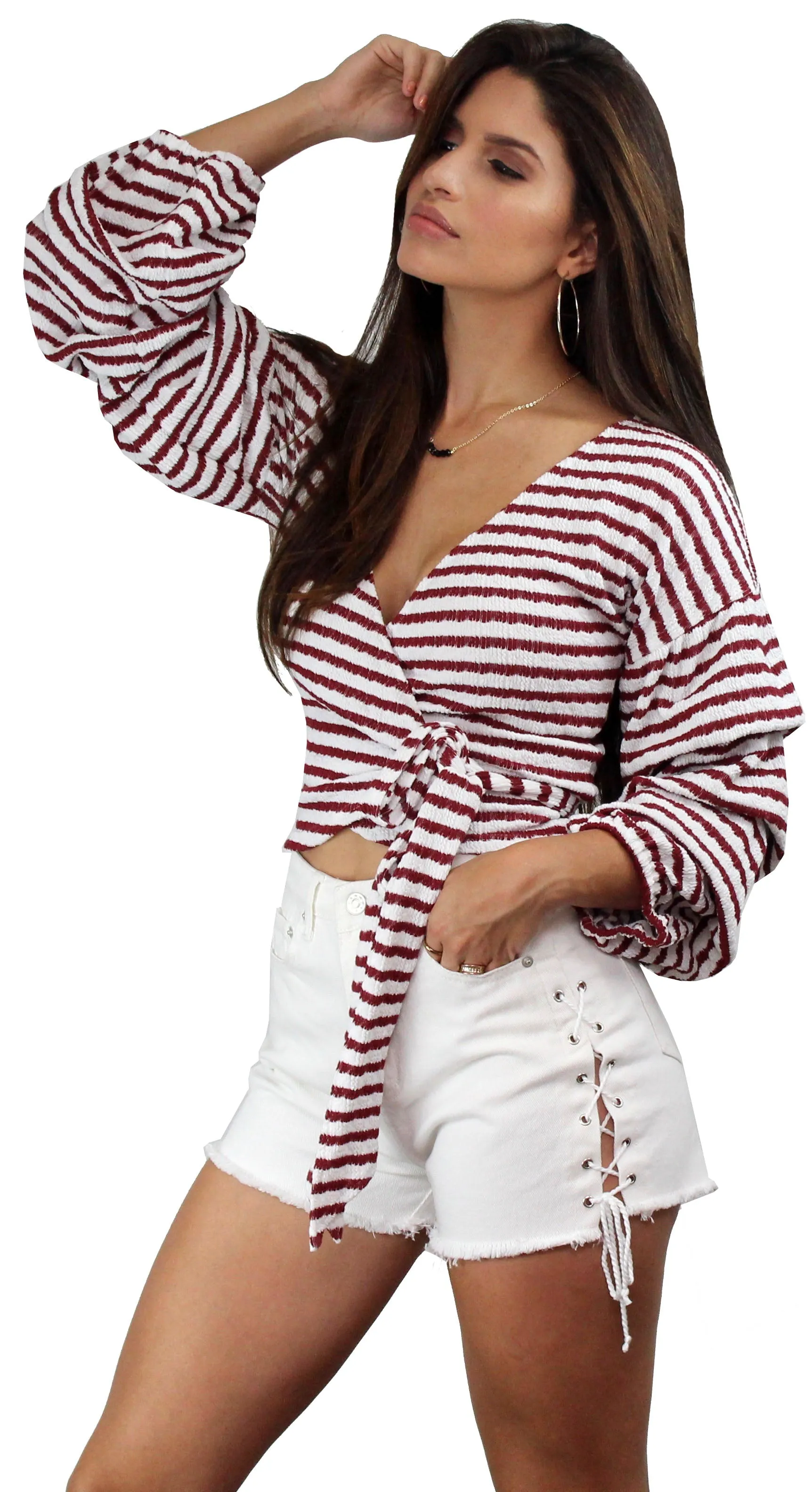 Drift Away White High-Waist Denim Shorts