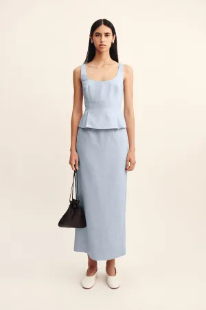 EMMA PENCIL SKIRT - SILVER BLUE