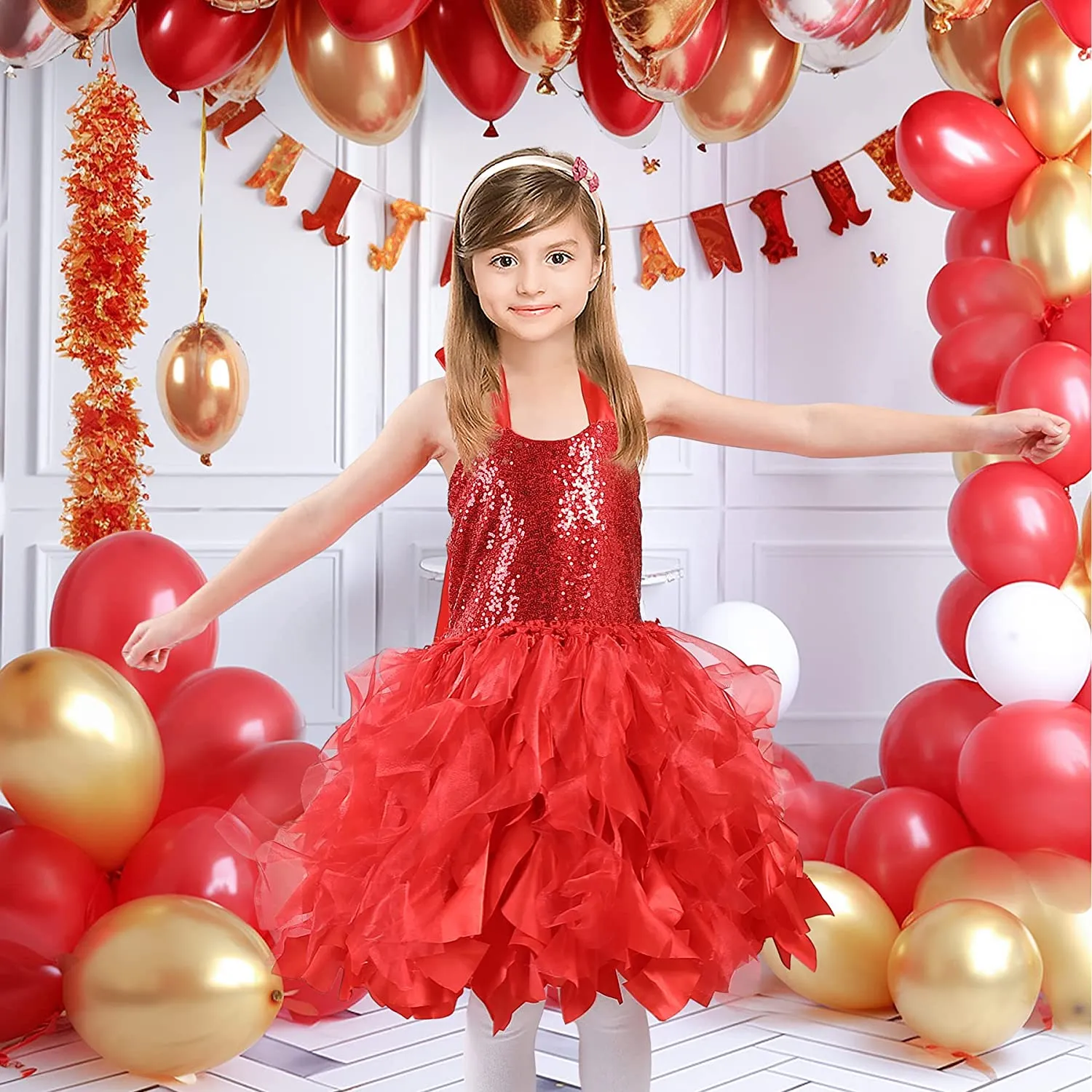 HB HBB MAGIC Sparkle Sequin Tutu Dress Up Dress for Girls Birthday Party Outfits Princess Play Dress