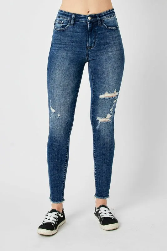 Judy Blue Full Size  High Waist Distressed Skinny Jeans