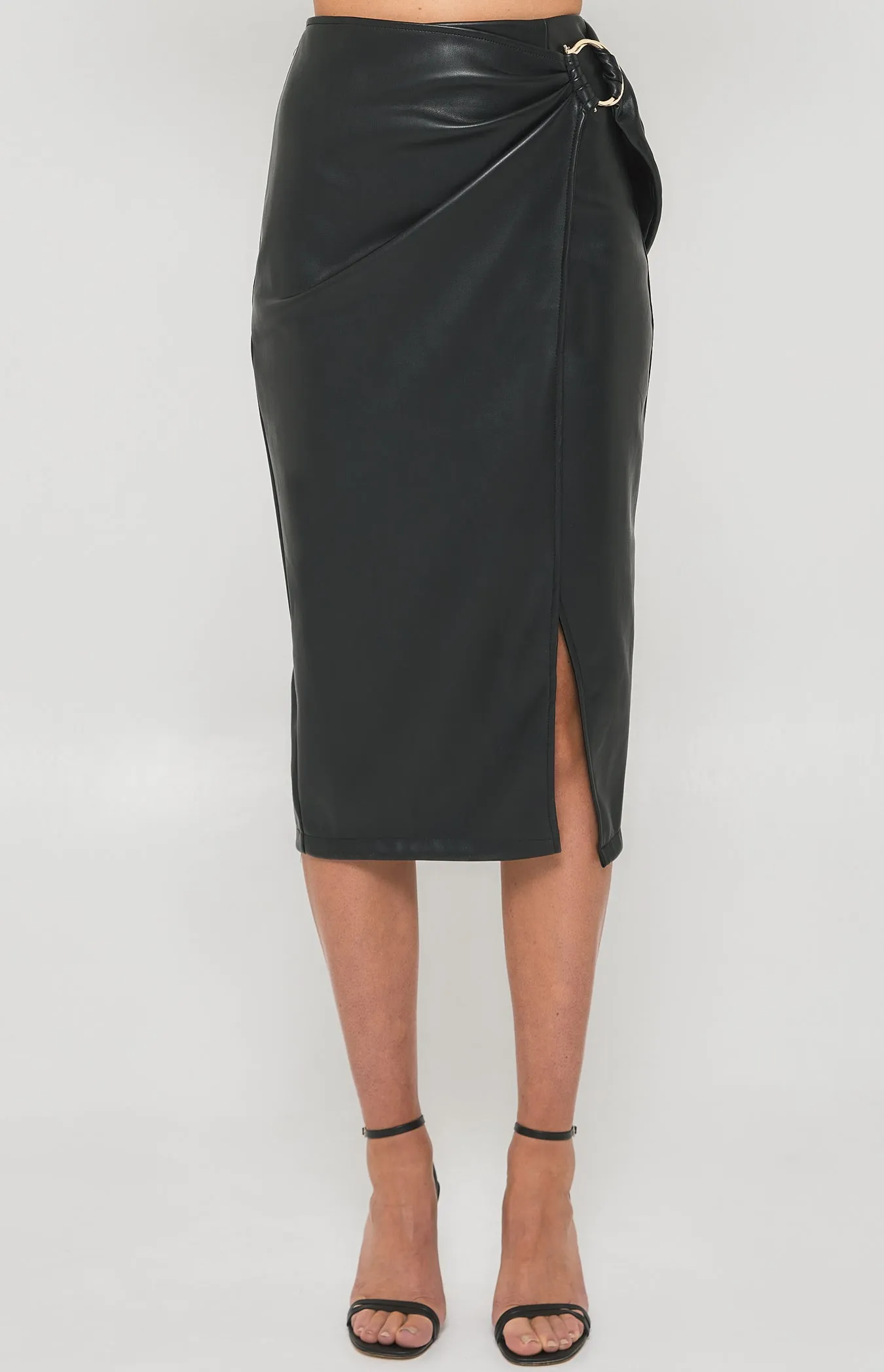 LEXI SKIRT - BLACK FAUX LEATHER SKIRT