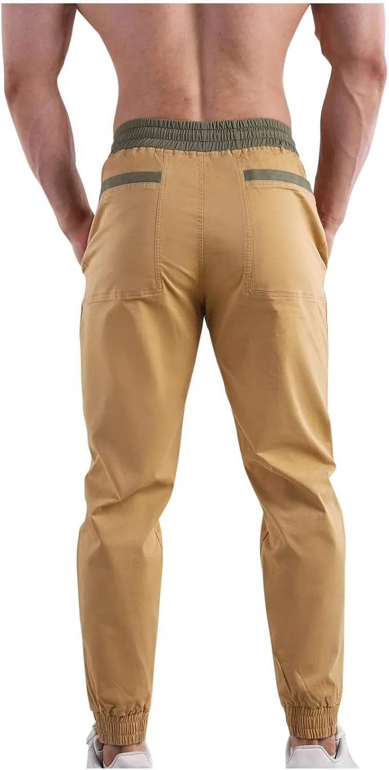Mens Drawstring Hiking Cargo Pants Outdoor Performance Pants Leisure Belted Foot Pants Fashion Pants Fall Pants