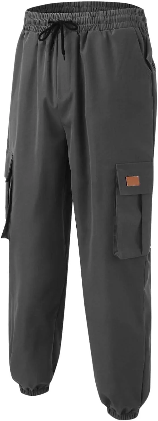 Men's Lightweight Hiking Pants Slim Fit Jogger Cargo Stretch Joggers Golf Work Pants for Men Travel Outdoor Pants