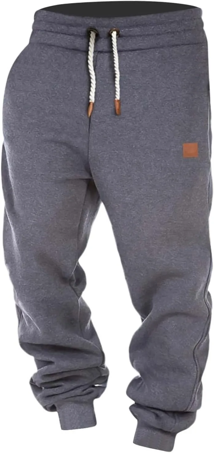 Mens Sweatpants with Pockets, Elastic Waist Casual Drawstring Jogger Sweat Pant, Workout Athletic Tapered Sport Trouser