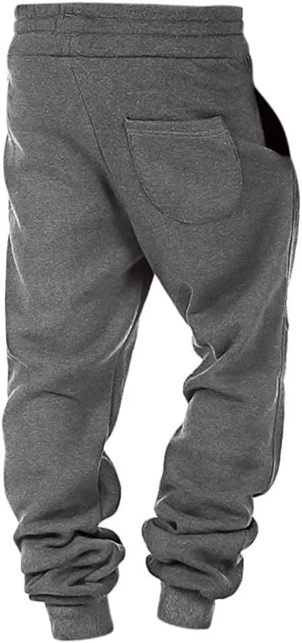 Mens Sweatpants with Pockets, Elastic Waist Casual Drawstring Jogger Sweat Pant, Workout Athletic Tapered Sport Trouser