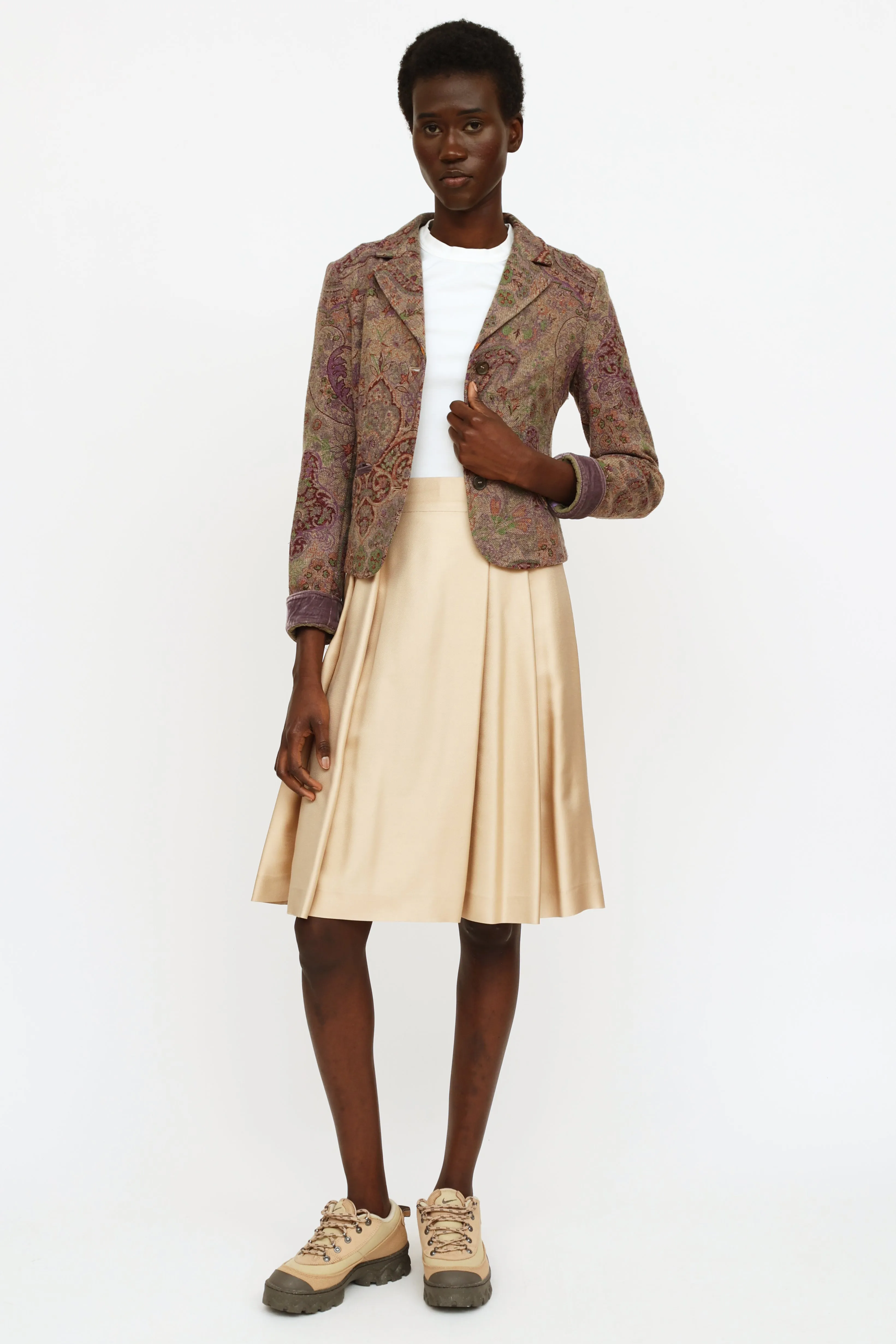 Milano Green & Purple Wool Blend Blazer