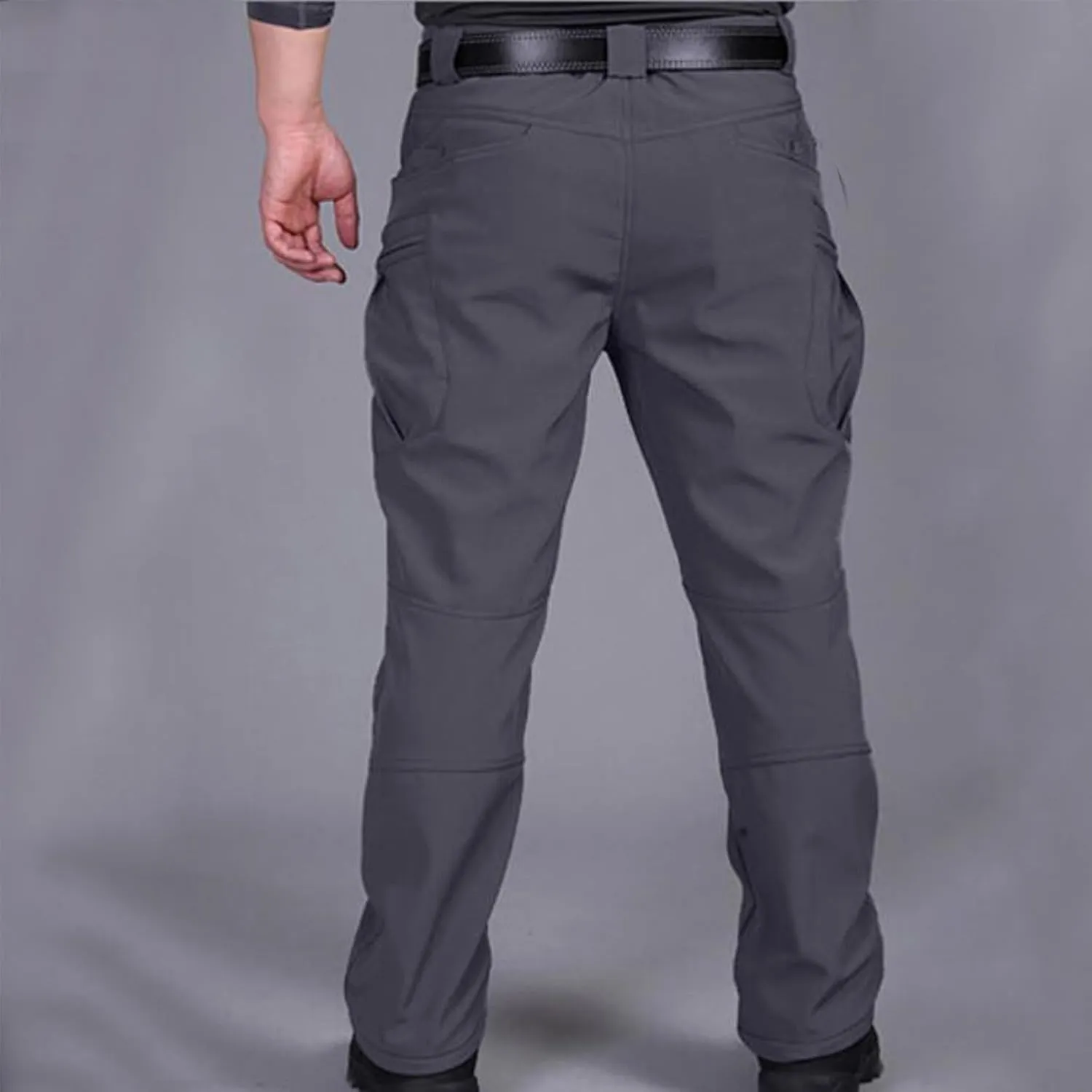 Muscularfit Mens Pants Big and Tall Multi Pockets Buckle Zipper Cargo Pant Causal Loose Solid Sports Trousers Trendy Clothes