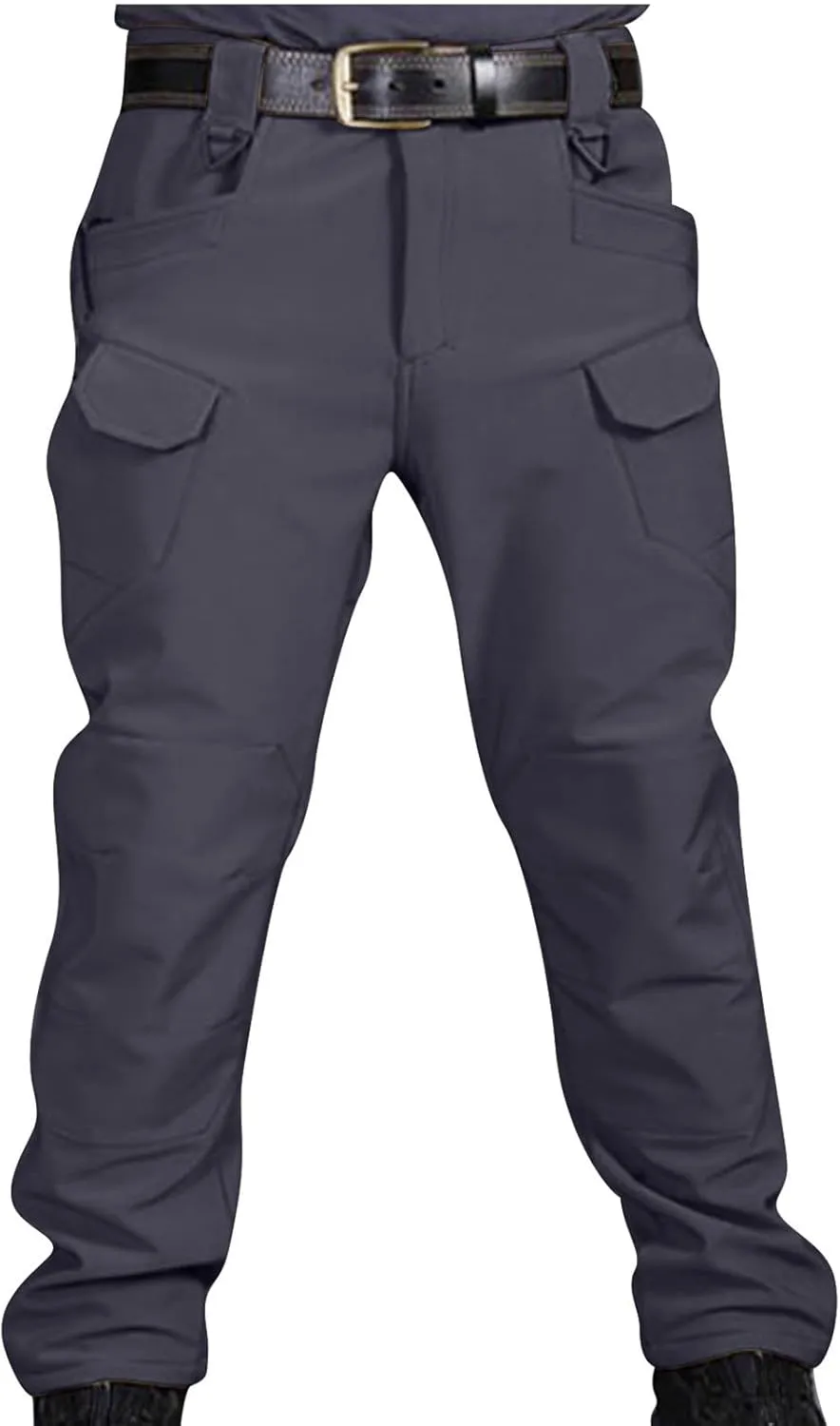 Muscularfit Mens Pants Big and Tall Multi Pockets Buckle Zipper Cargo Pant Causal Loose Solid Sports Trousers Trendy Clothes