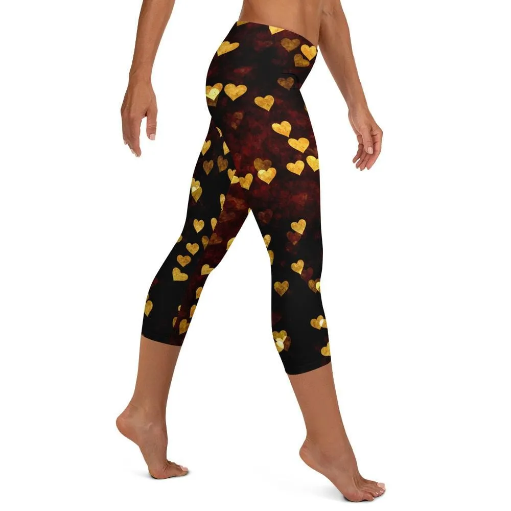 Night Hearts ~ Capri Leggings