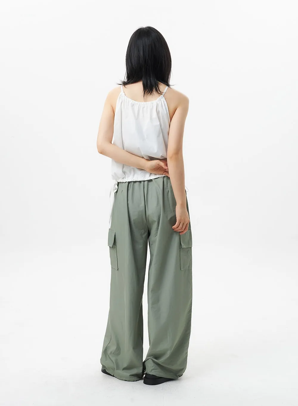 Nylon Baggy Cargo Pants OL305