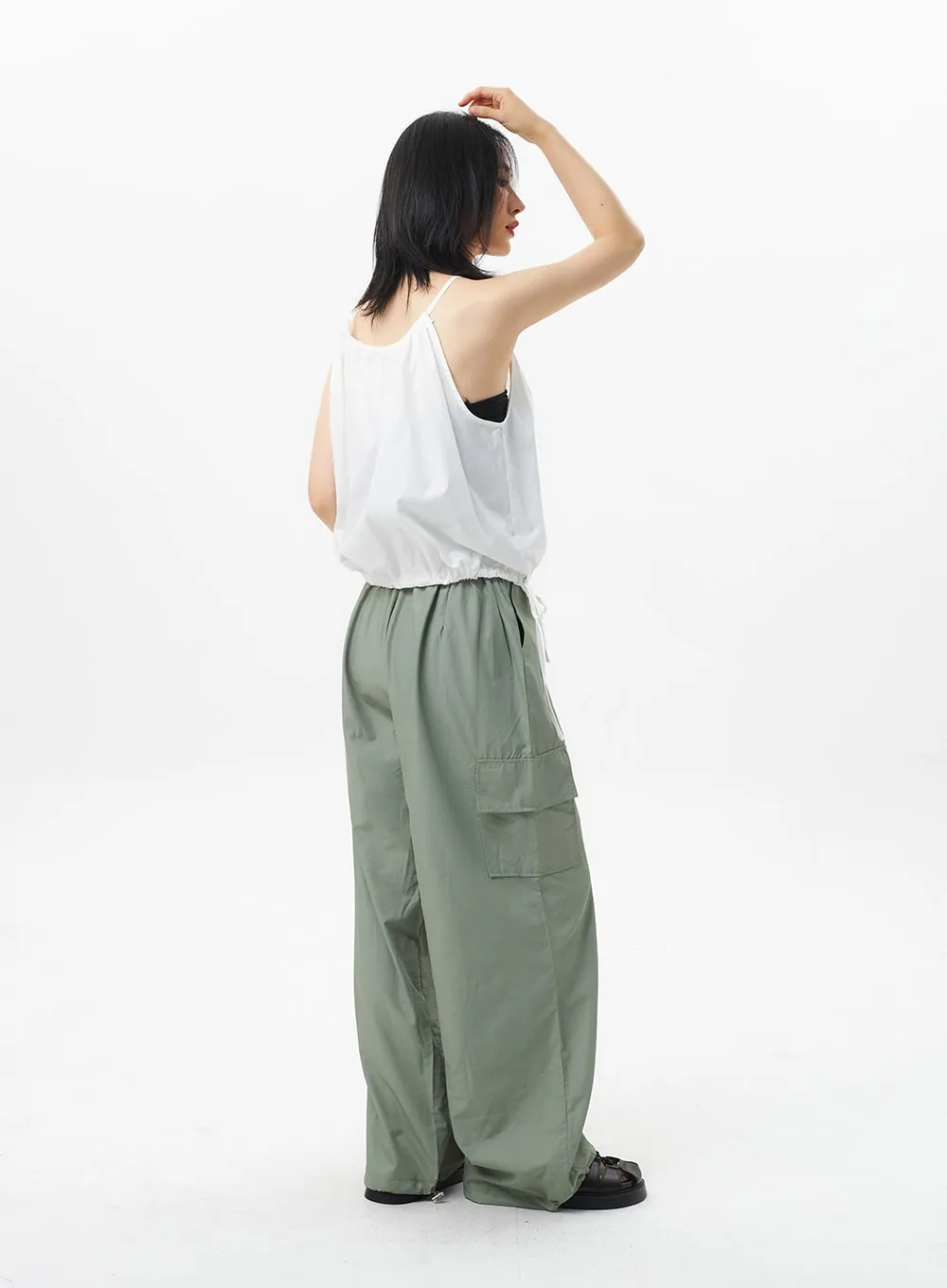 Nylon Baggy Cargo Pants OL305