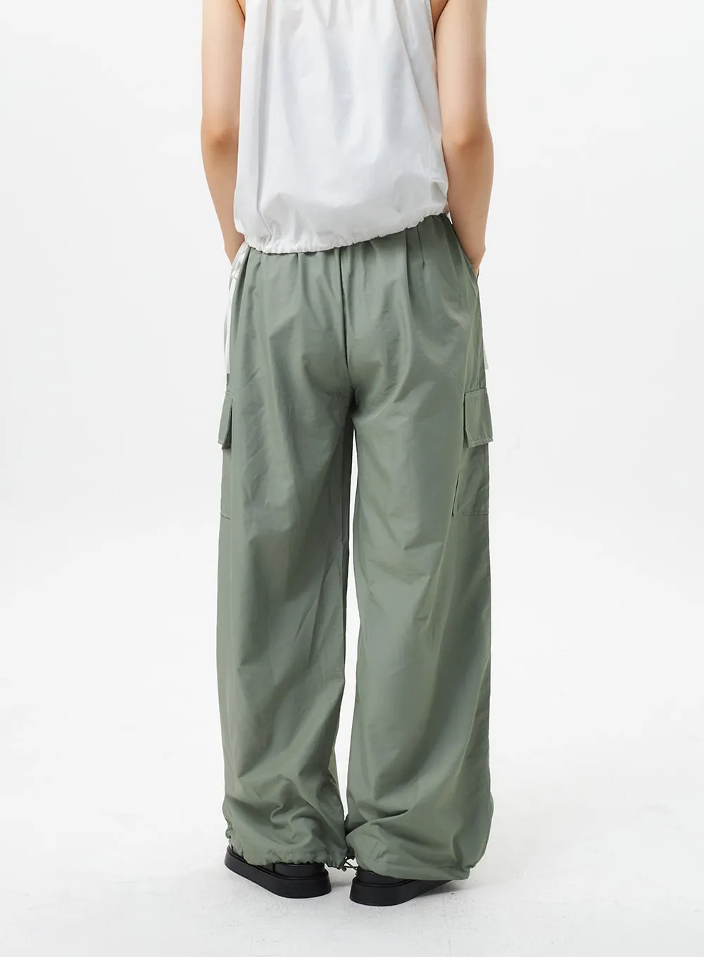 Nylon Baggy Cargo Pants OL305