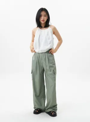 Nylon Baggy Cargo Pants OL305
