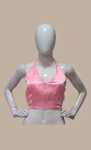 Pink Satin Silk Blouse
