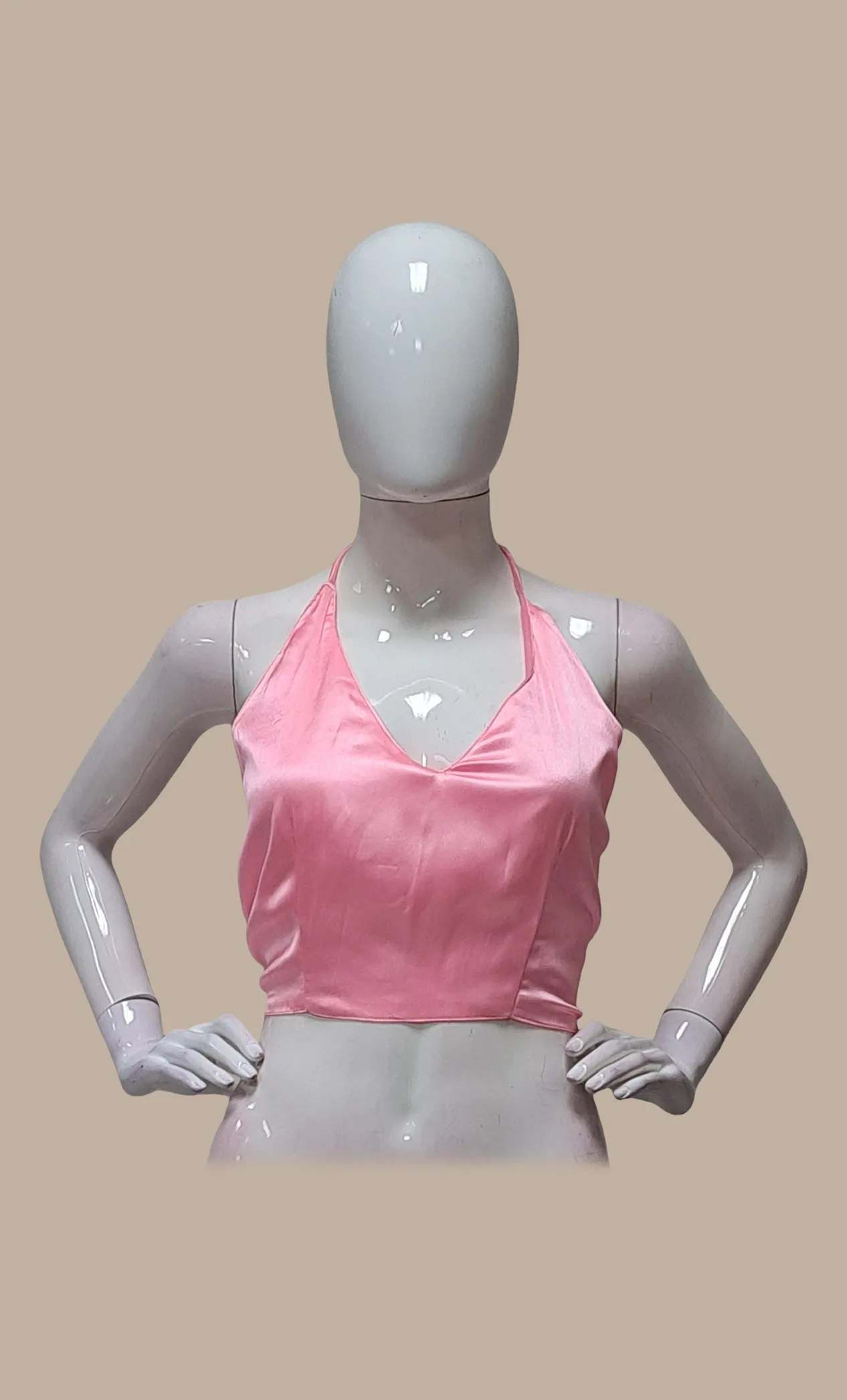 Pink Satin Silk Blouse