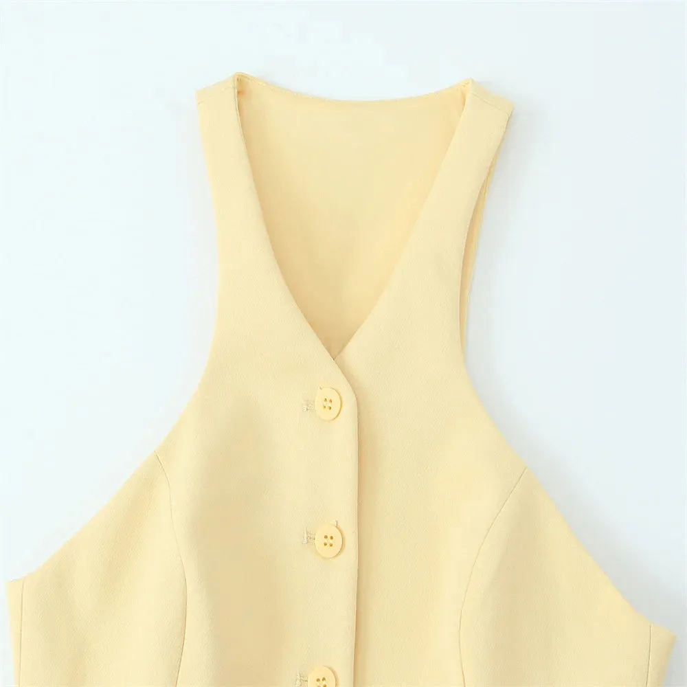 Sofia Belted Sleeveless Waistcoat & Skirt Two-Piece Set-Elegant Office & Occasionwear
