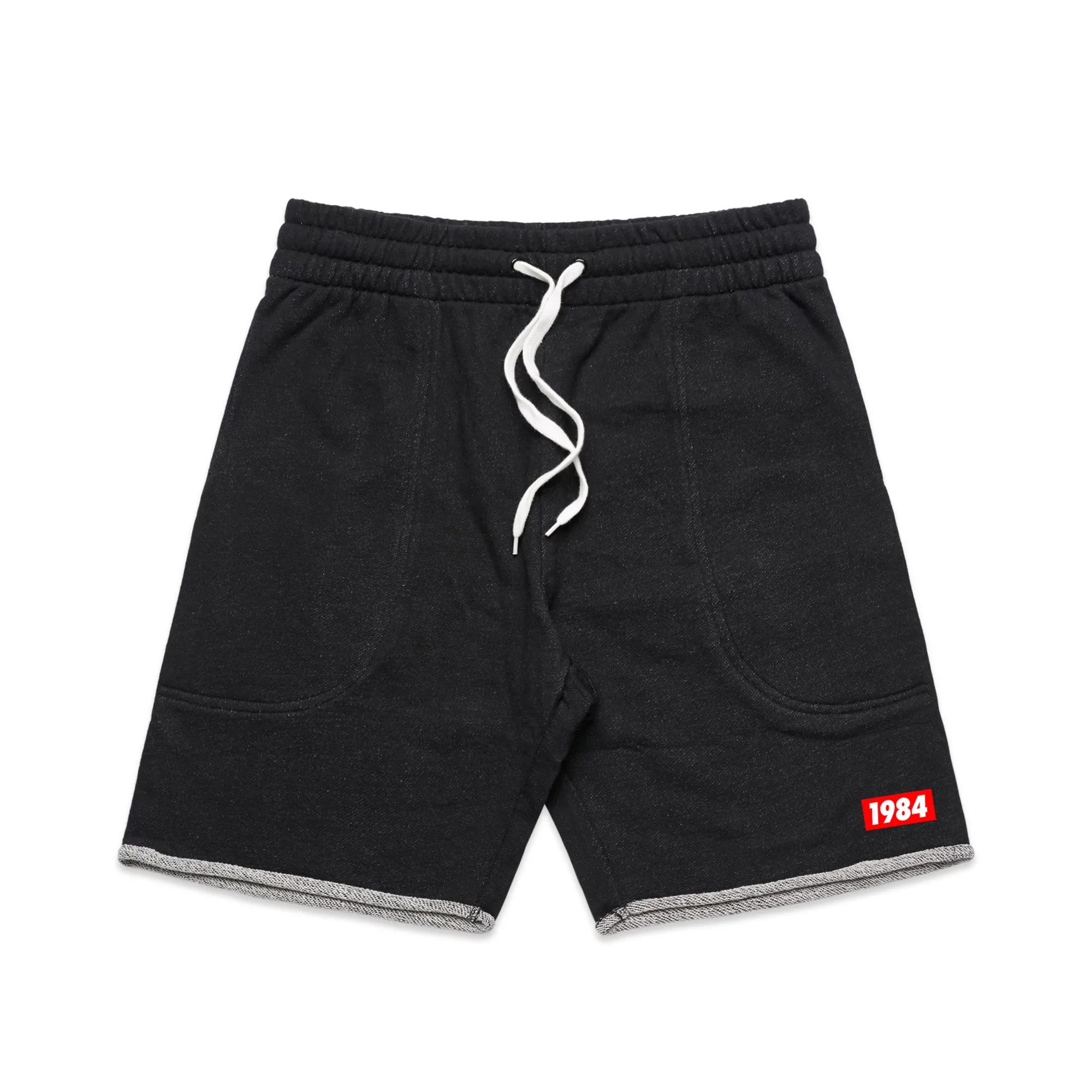 Vice 84 Mens 1984 10-Year Anniversary Jogger Shorts - Black