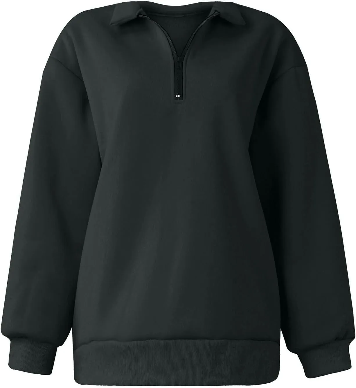 Women's Fall Winter Oversized Sweatshirt Casual Trendy Long Sleeve Quarter Zip Neck Solid Sweatshirt, S-3XL